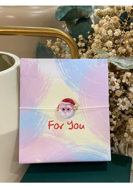Yeni Yıl Noel Baba Cam Murano Bileklik Yılbaşı Temalı Christmas Bileklik