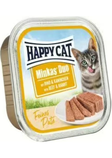 Minkas Duo Tavşan ve Sığır Etli Yetişkin Kedi Konservesi 100gr (2 Adet)