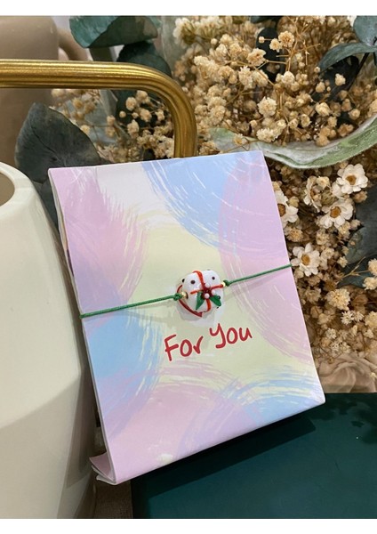 Beyaz Yılbaşı Hediye Kutusu Cam Murano Bileklik Yeni Yıl Temalı Christmas Bileklik fiyatları