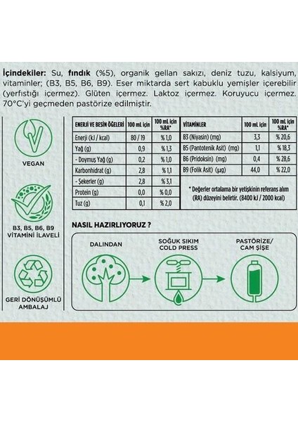 Karadeniz Fındığı Sütü 700ML