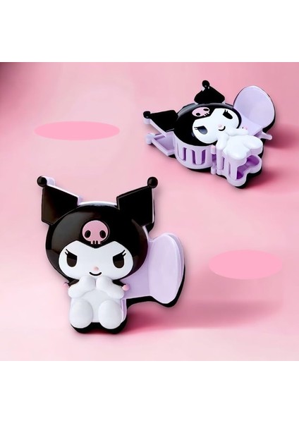 Kuromi Figürlü Sevimli 2li Mandallı Toka Seti Mor
