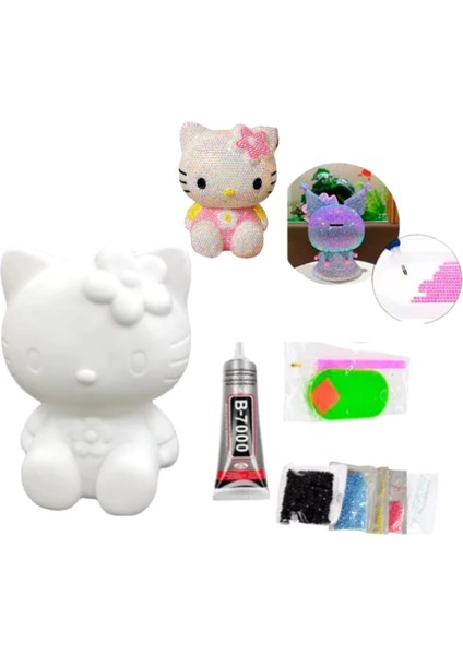 Hello Kitty 3D Kendin Yap Diy Elmas Mozaik Yapıştırma Figür