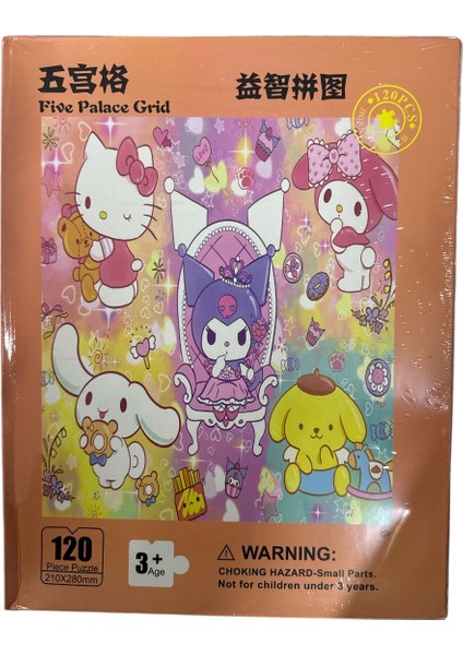 Kuromi ve Arkadaşları 120 Parça Çerçeveli Jigsaw Puzzle Ya
