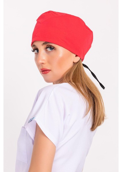 Unisex Düz Nar Çiçeği Renk Cerrahi Bone Hemşire Doktor Saç Bone fiyatları