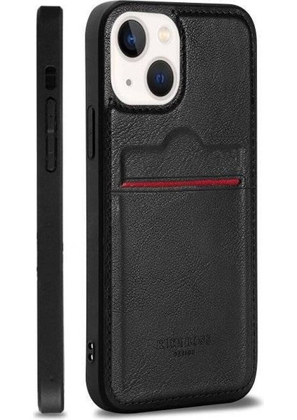 Apple iPhone 16 Pro Max Kartlıklı Lüx Deri Kılıf Siyah