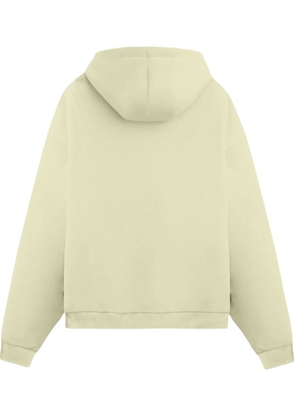 Tom ve Jerry Baskılı Krem Unisex Oversize Fit Pamuklu Kapüşonlu Sweatshirt fiyatları