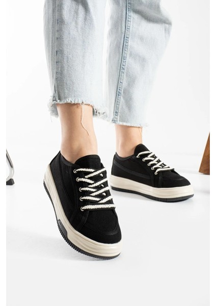 Incila Garantili Ortopedik Yüksek Taban Bağcıklı Bez Spor Sneaker Ayakkabı INCILA-7189 fiyatları