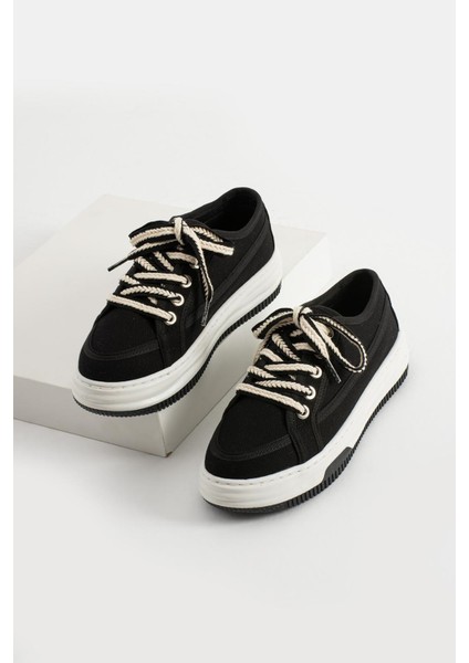 Incila Garantili Ortopedik Yüksek Taban Bağcıklı Bez Spor Sneaker Ayakkabı INCILA-7189 indirimleri