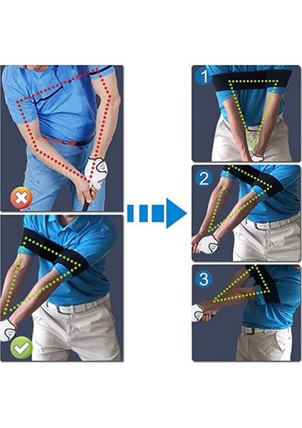 Golf El Hareketi Düzeltme Kemeri Salınım Elastik Bant Kol Duruş Düzeltici Düzeltici (Yurt Dışından) fırsatları