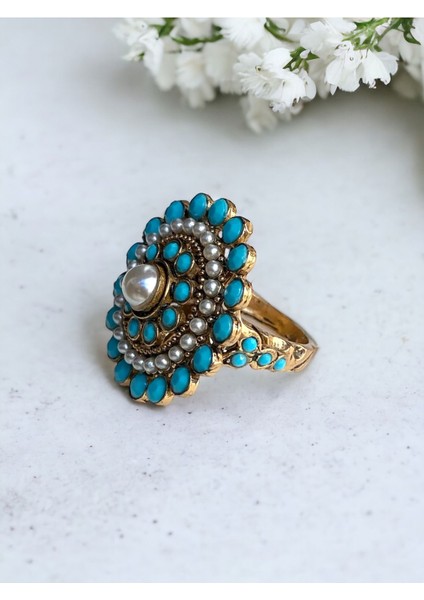 Turkuaz Taşlı Yüzük