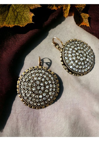 Zirkon Taşlı Daire Küpe