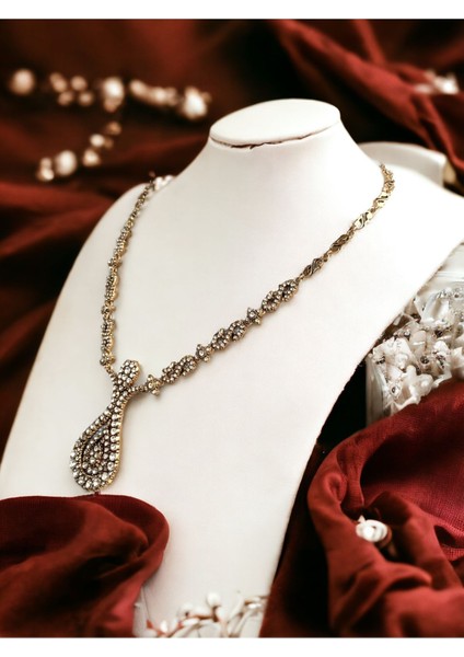 Zirkon Taşlı Su Damlası Gerdanlık Kolye fiyatları