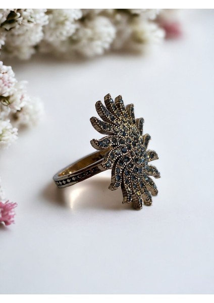 Black Diamond i Taşlı Güneş Figür Yüzük