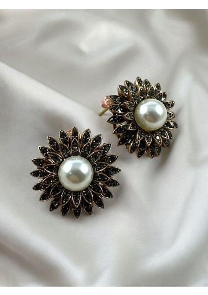 Kristal Taşlı İnci Çiçek Küpe fiyatları