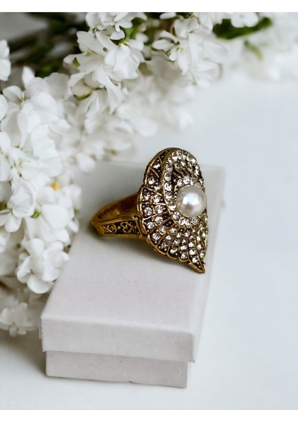 Deniz Kabuğu Figürlü İnci Yüzük modelleri