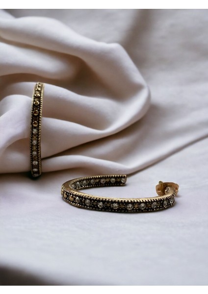 Zirkon Taşlı Halka Küpe