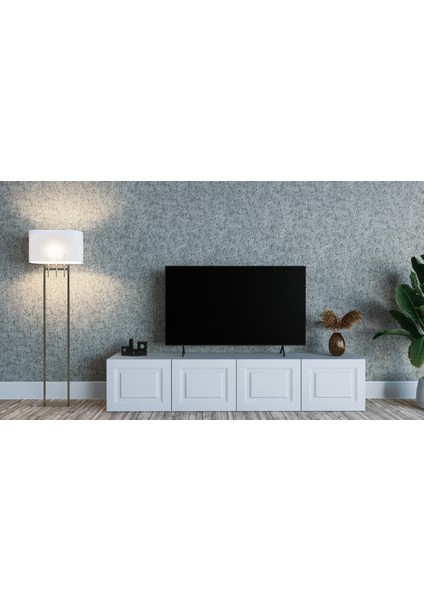 Kolans Beyaz Renk Mdf Membran Tv Ünitesi fırsatları