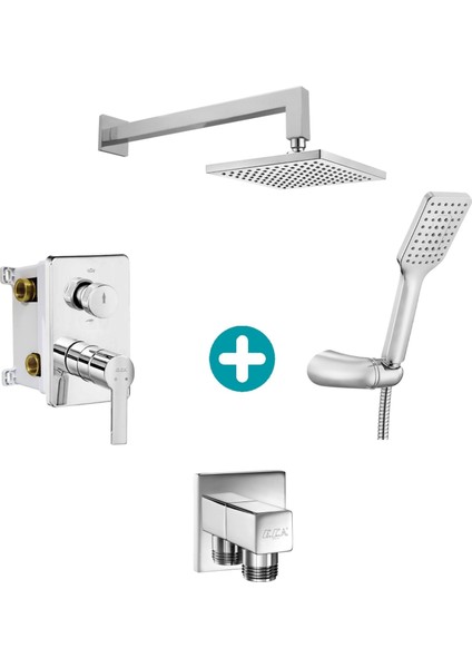 Eca Delta Ankastre Gömme Banyo Bataryası Duş Seti Tüm Parçalar Dahil
