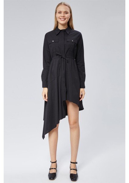 Gömlek Yaka Verev Kesim Tunik