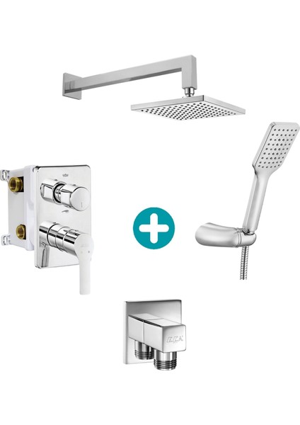 Eca Luna Ankastre Gömme Banyo Bataryası Duş Seti Tüm Parçalar Dahil