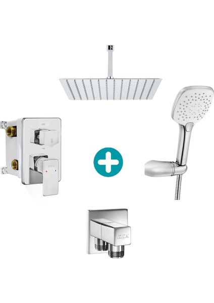 Eca Royal Ankastre Gömme Banyo Bataryası Duş Seti Tüm Parçalar Dahil 40X40