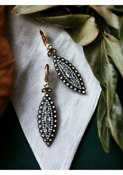 Zirkon Taşlı Elmas Montür Küpe