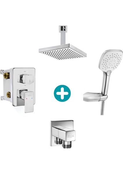 Eca Royal Ankastre Gömme Banyo Bataryası Duş Seti Tüm Parçalar Dahil Tavandan