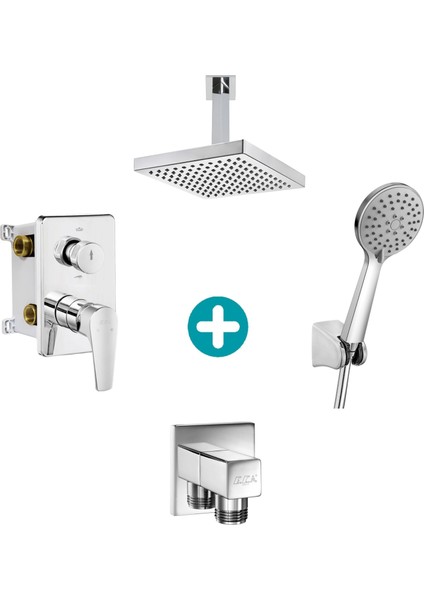 Eca Niobe Ankastre Gömme Banyo Bataryası Duş Seti Tüm Parçalar Dahil Tavandan