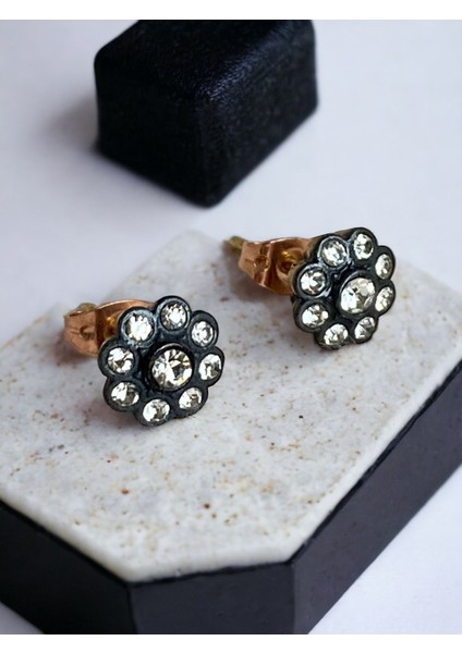 Zirkon Taşlı Küçük Papatya Figür Küpe fırsatları