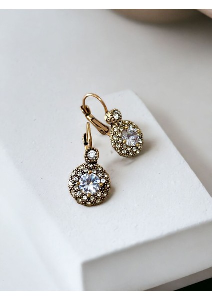 Zirkon Taşlı Elmas Montür Küpe