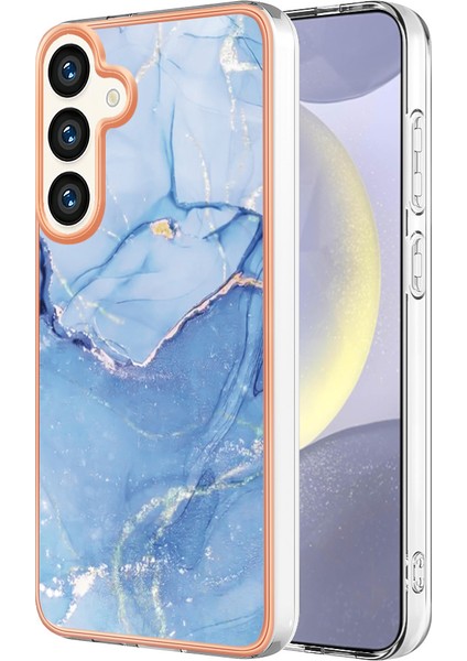 Samsung Galaxy S25+ Için Desenli Telefon Kılıfı, Şeffaf Tpu Kenarlı Mavi (Yurt Dışından)