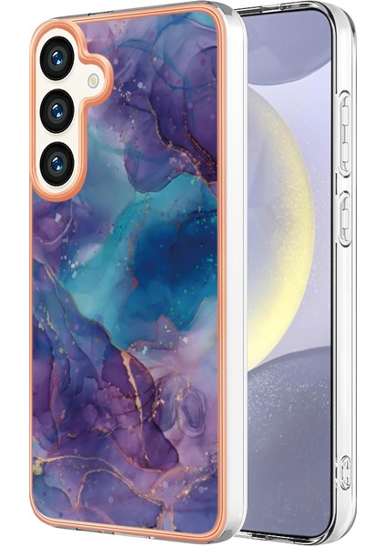 Samsung Galaxy S25+ Için Desenli Telefon Kılıfı, Şeffaf Tpu Kenarlı Mor (Yurt Dışından)