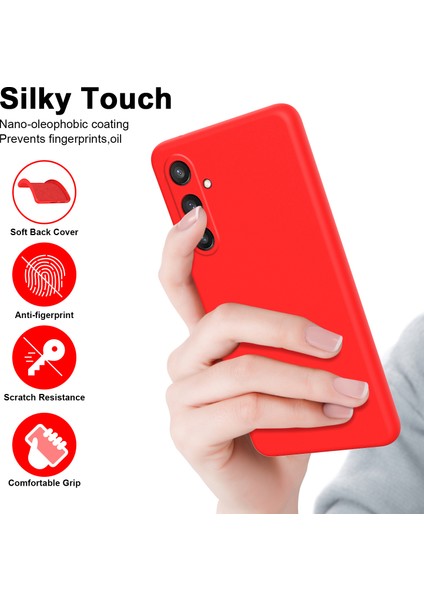 Samsung Galaxy S25+ Için Ince ve Yumuşak Silikon Telefon Kılıfı Kızıl (Yurt Dışından) modelleri
