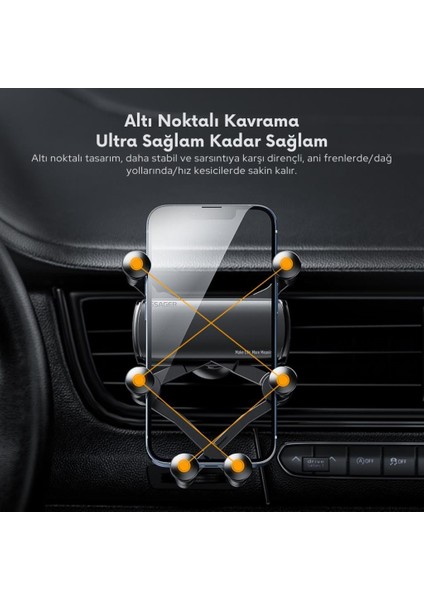 Coofbe 6 Nokta Kavramalı Yeni Nesil Havalandırma Araç Içi Telefon Tutucu Araç Tutucu 360 Döner Başlık modelleri