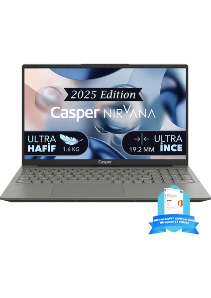 Nirvana X600.1342-8U00R-G-F-OFM365 Intel Core I5-13420H 8gb 250GB W11 Pro+ Microsoft Office 365 Bireysel (1 Yıllık) Hediye
