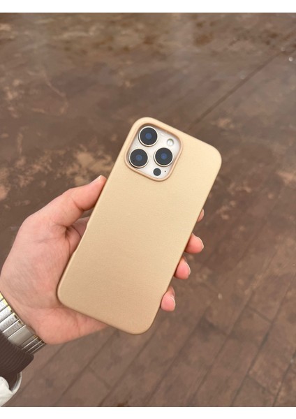 Apple iPhone 12 Pro Deri Gold Magsafe Luxury Telefon Kılıfı