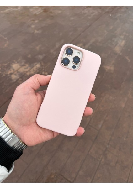 Apple iPhone 14 Pro Deri Pembe Magsafe Luxury Telefon Kılıfı