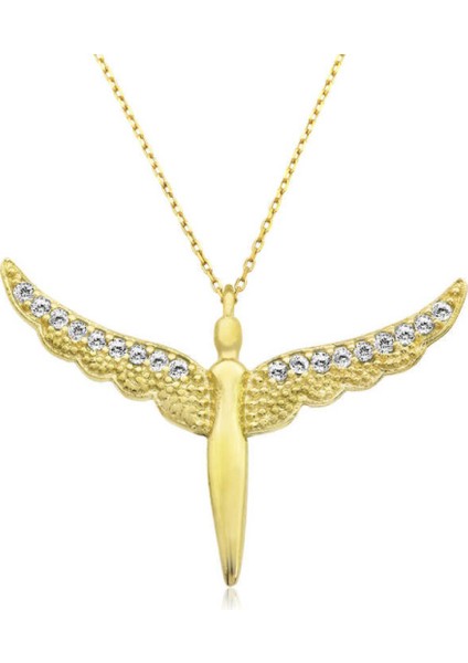 ​Gümüş Gold Kanatlı Melek Kadın Kolye CSR2180184