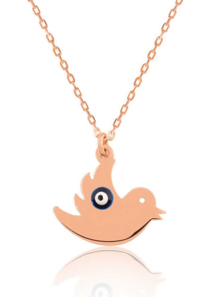 Gümüş Nazarlı Kuş Kadın Kolye CSR2181638