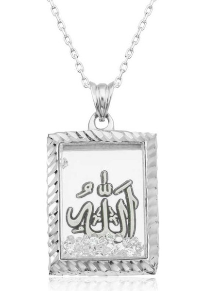 Gümüş Allah Yazılı Kadın Kolye CSR2180870