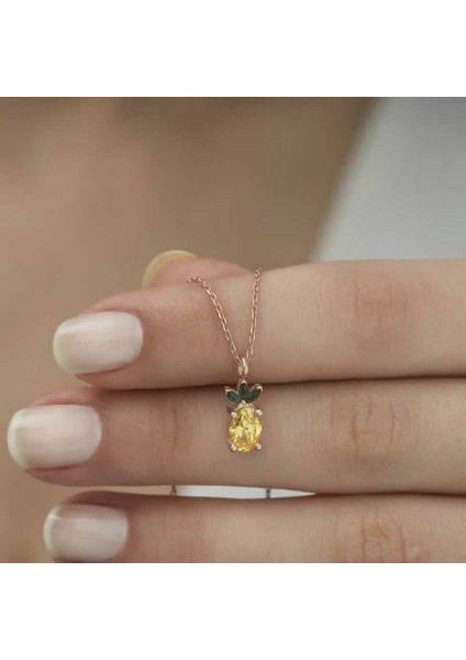​Gümüş Rose Ananas Figür Meyve Kolye CSR2181198 modelleri