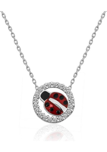 ​Gümüş Uğur Böceği Kadın Kolye CSR2181192