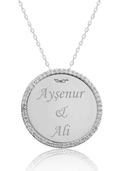 Gümüş Taşlı Kişiye Özel İsimli Kadın Kolye CSR2180570