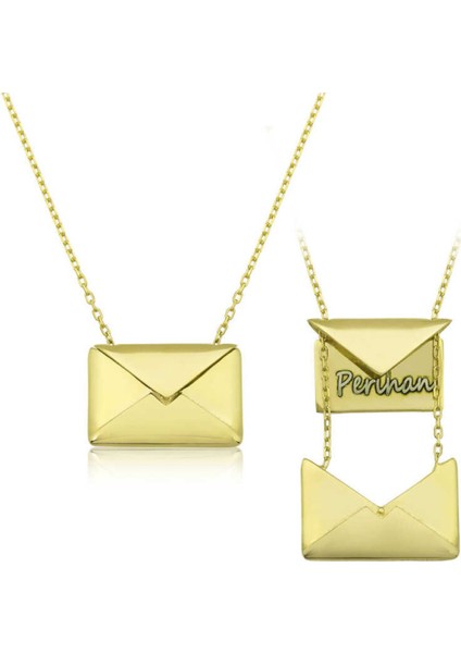 Gümüş Gold Sevgiliye Mektup Kadın Kolye CSR2181005