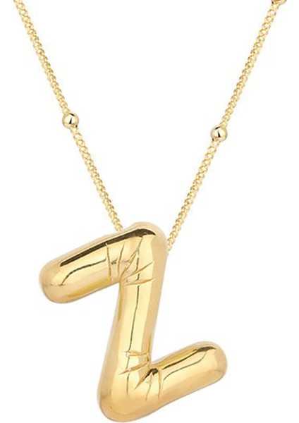 Gümüş Gold Balon Z Harfi Kadın Kolye CSR2185082