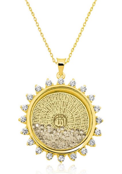 Gümüş Gold Esmaül Hüsna Kadın Kolye CSR2183934