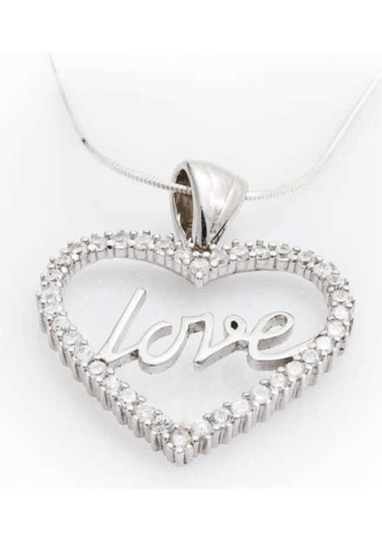 Gümüş Taşlı Love Kadın Kolye CSR2180332