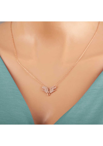 Gümüş Rose Melek Kanadı Sonsuzluk Kadın Kolye CSR2184738 fiyatları