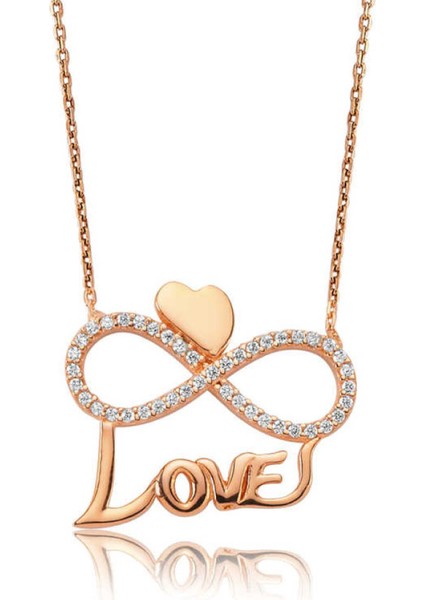 Gümüş Kalpli Sonsuzluk Love Kadın Kolye CSR2181735