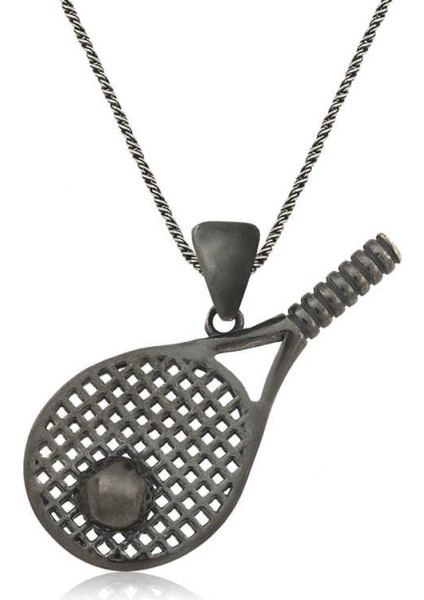 Gümüş Tenis Raketi Unisex Kolye CSR2182885